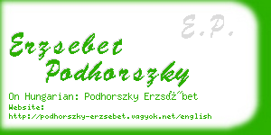 erzsebet podhorszky business card